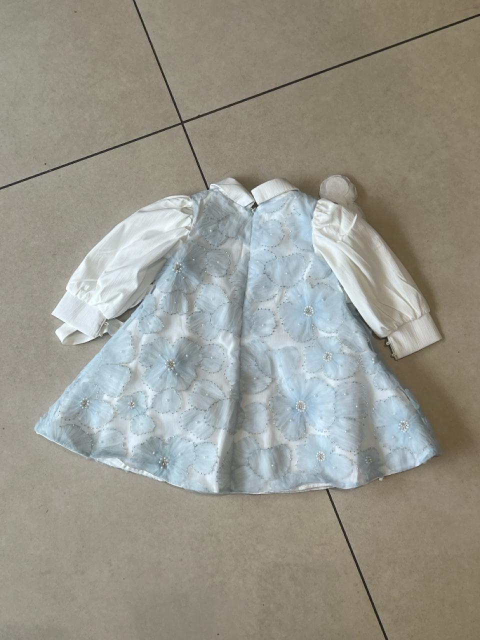 Blue Frock Flower Beaded Dress