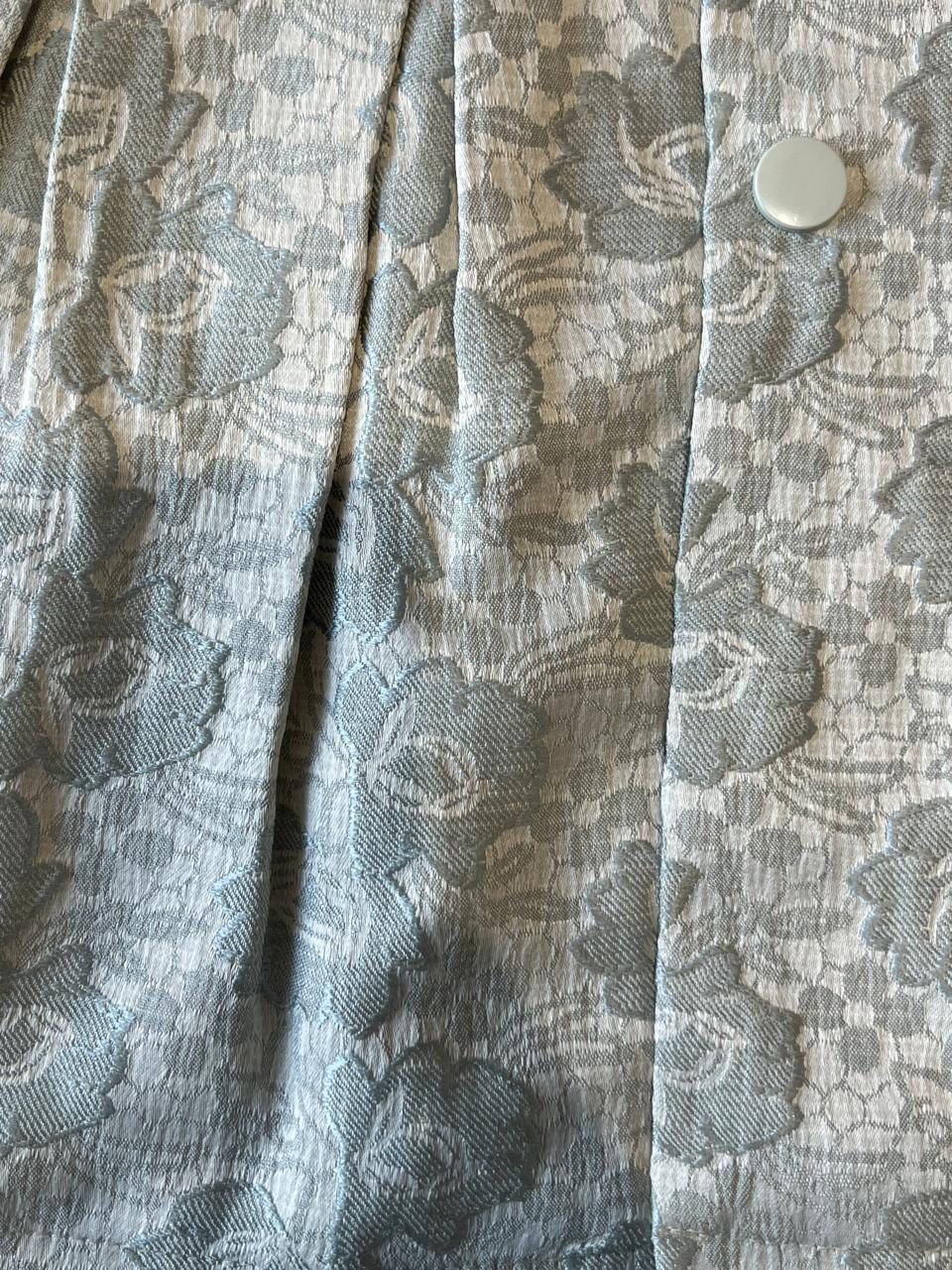 Sage Green Floral Jacquard Puff Top Dress