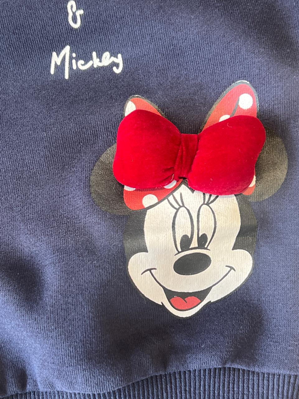 Navy Minnie Mouse Graphic Sweatshirt with 3D Bow