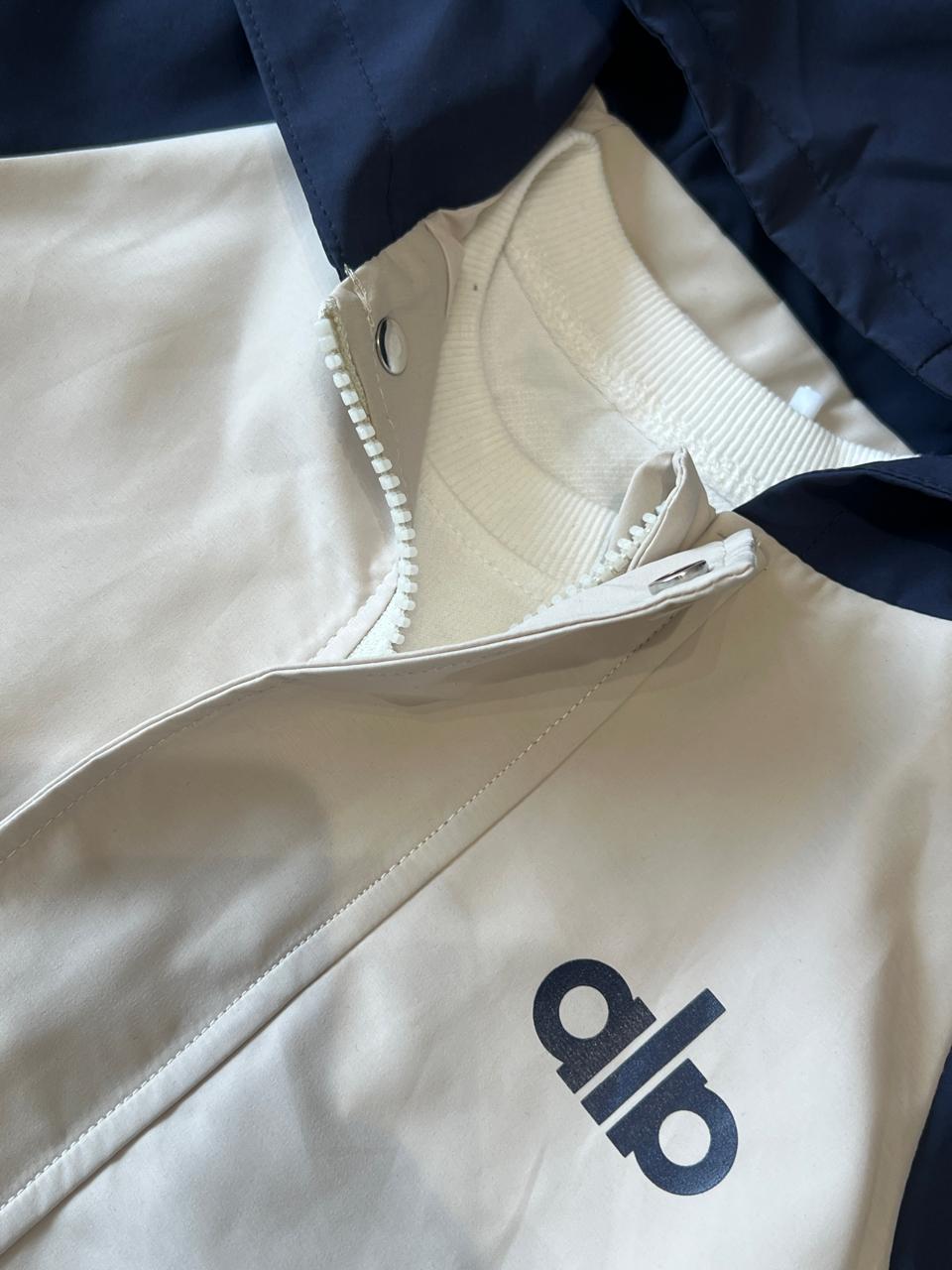 Navy & Cream Windbreaker Jacket + Cargo Pants Set