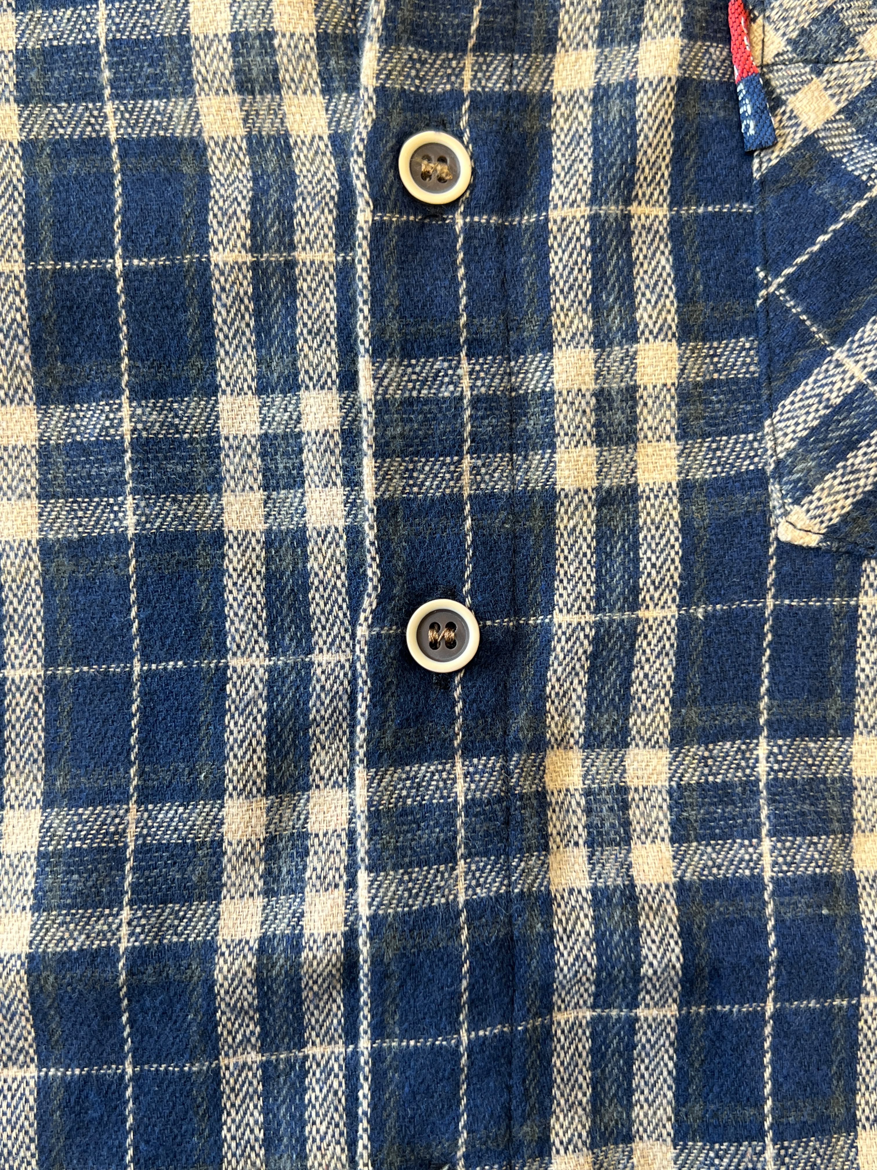 Navy and Beige Plaid Flannel Shirt for Kids | Classic Check | Ages 3-8
