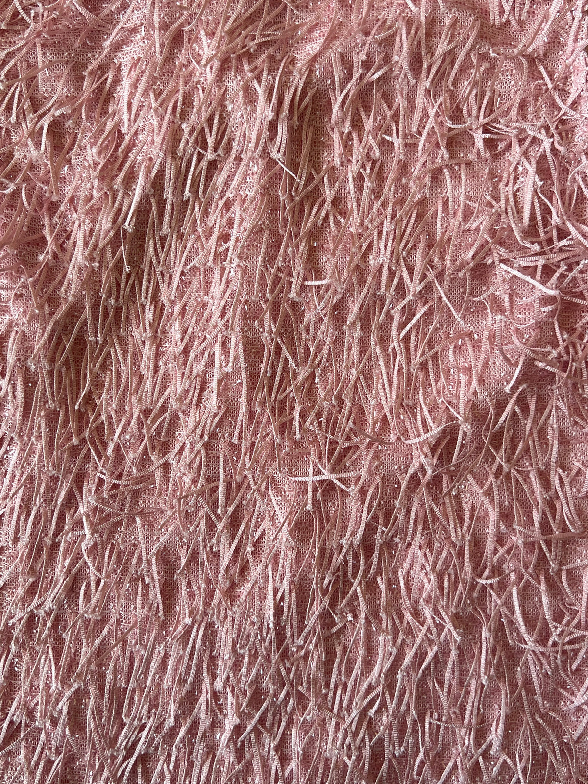 Baby Pink Feather-Fringe Sleeveless Mini Dress for Girls, Party Dress, lifestyle view, aataa kidd