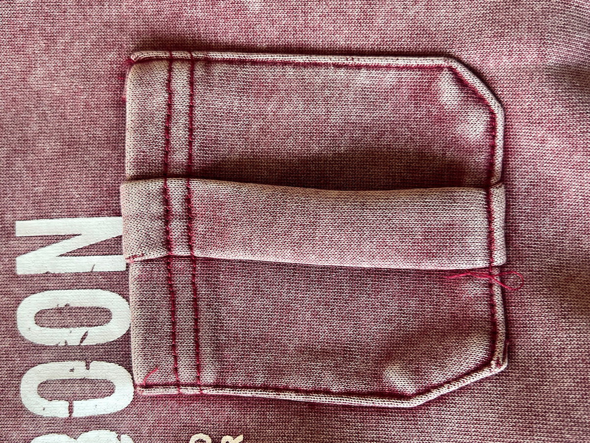 Burgundy Acid-Wash Graphic Sweatshirt for Kids, Vintage Print, Ages 2-5, close-up, aataa kidd