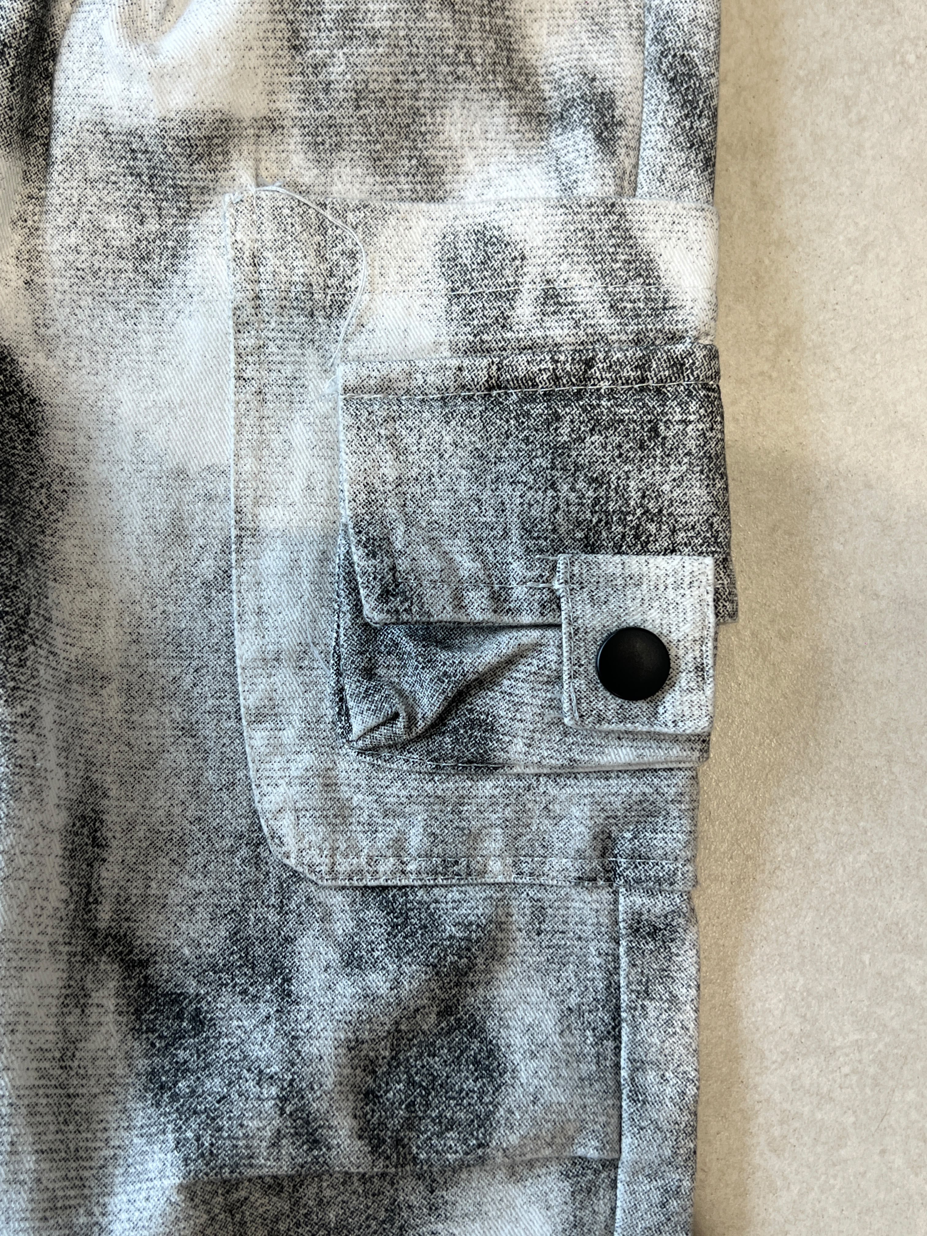 Grey Check Acid-Wash Cargo Jogger Pants for Kids | Ages 2-8
