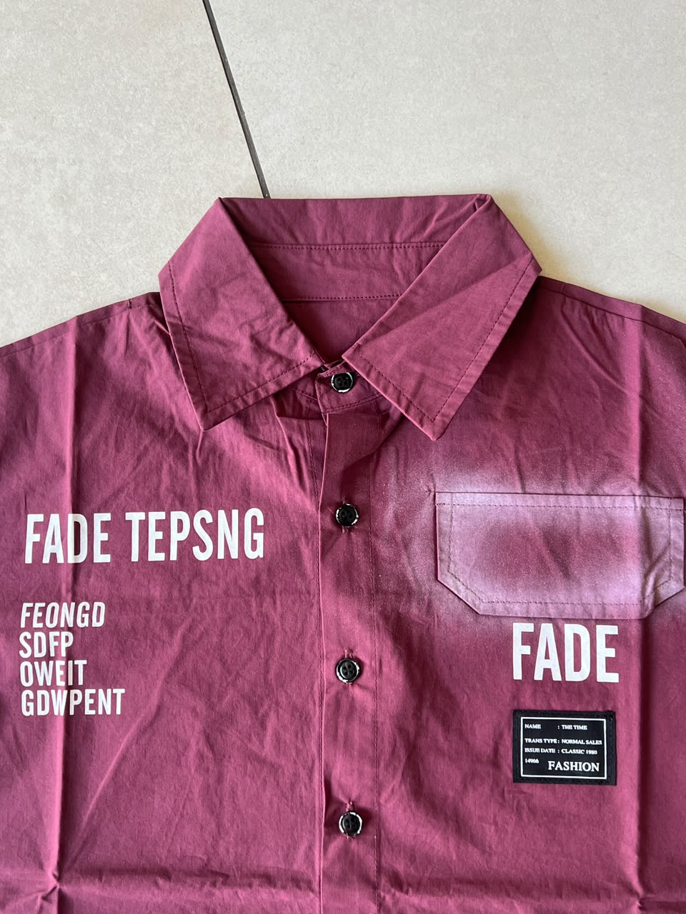 FADE TEPSNG Graphic Shirt for Boys | Wine Button-Down | Ages 3-8