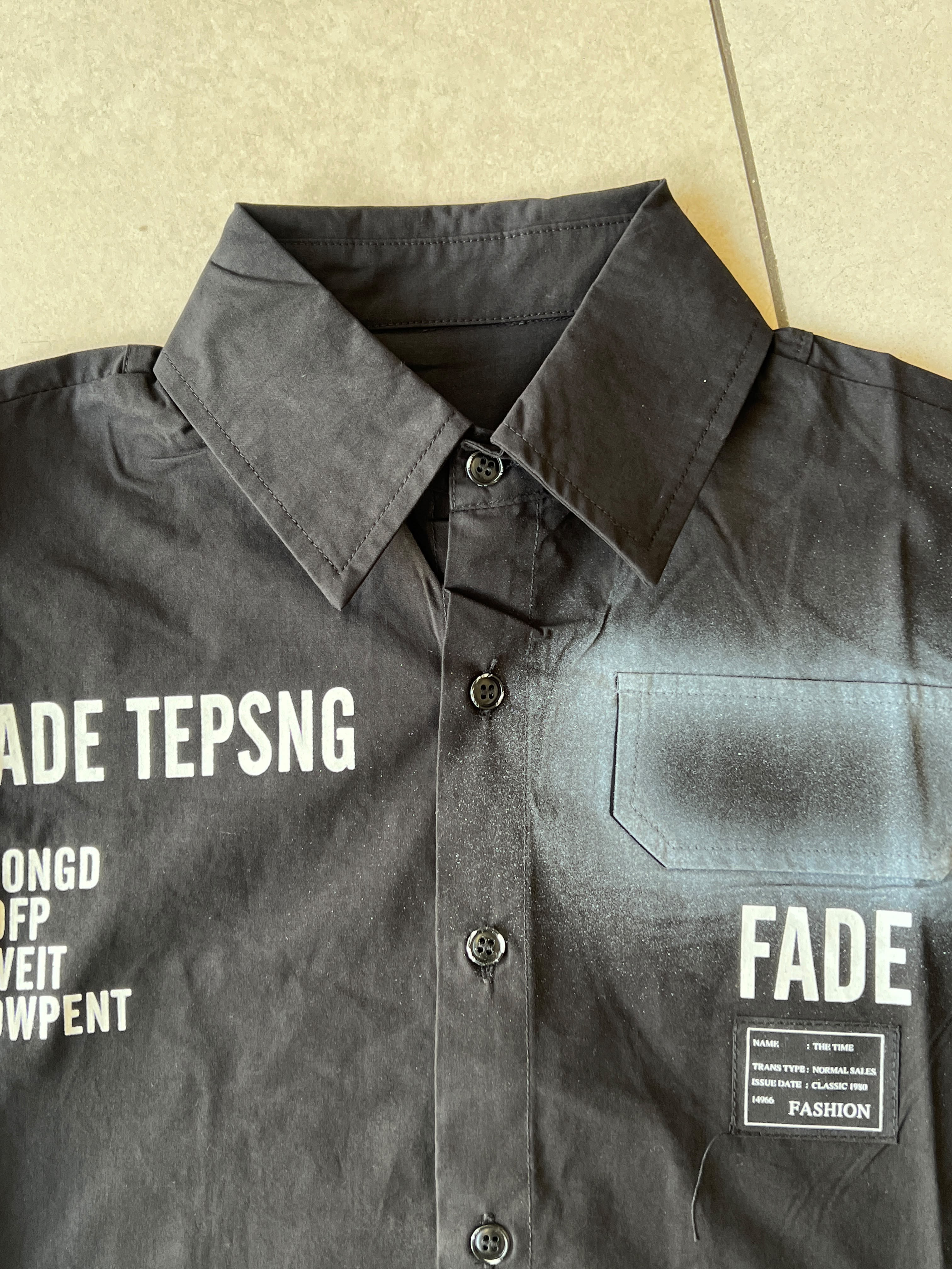 FADE TEPSNG Graphic Shirt for Boys | Black Button-Down | Ages 3-8