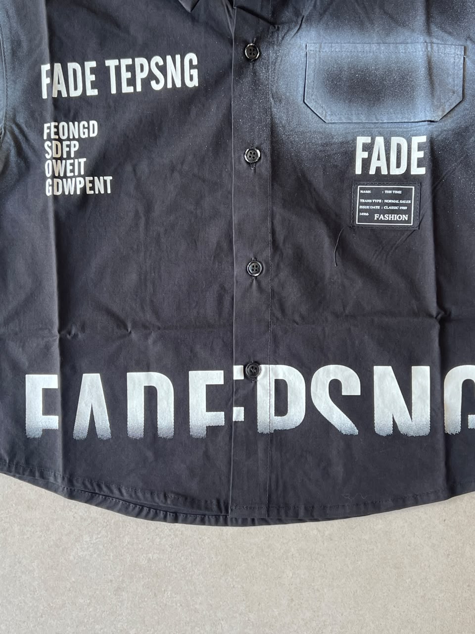 FADE TEPSNG Graphic Shirt for Boys | Black Button-Down | Ages 3-8