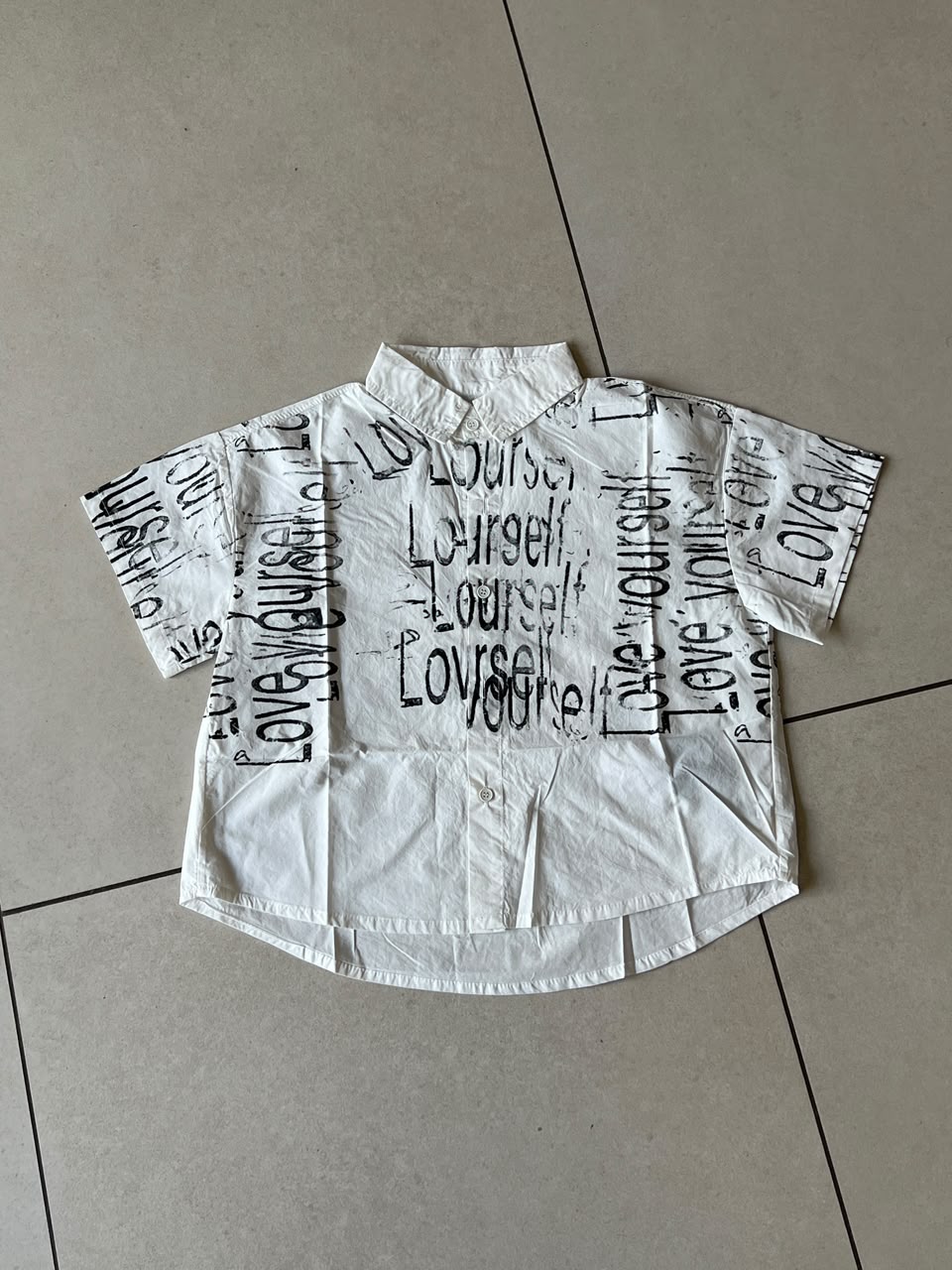 Love Yourself Printed Shirt for Boys | All-Over Script | Ages 3-8