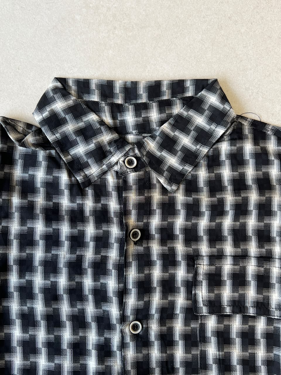 Monochrome Plaid Short-Sleeve Shirt for Boys | Classic Check | Ages 3-8