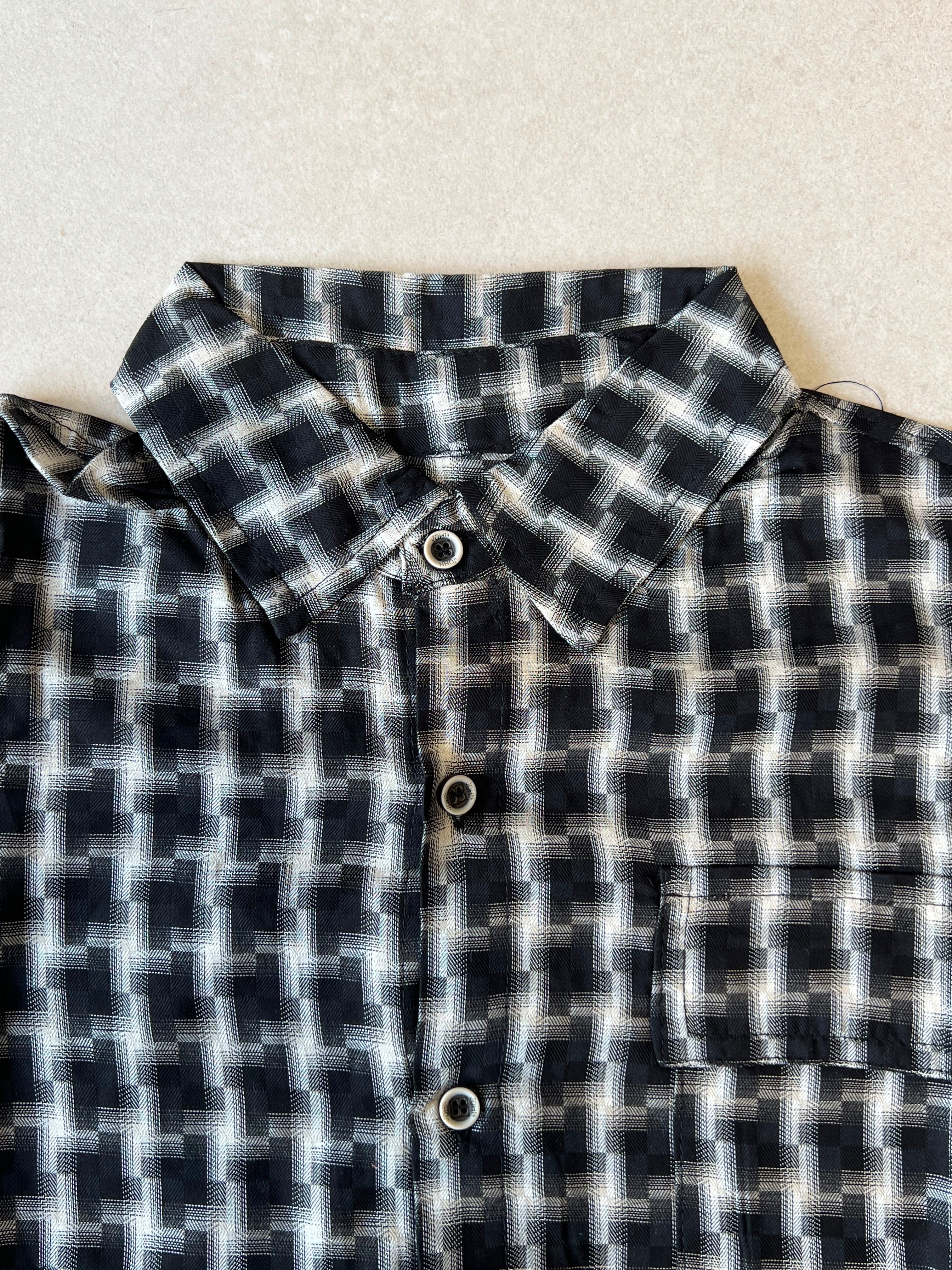 Monochrome Plaid Short-Sleeve Shirt for Boys | Classic Check | Ages 3-8