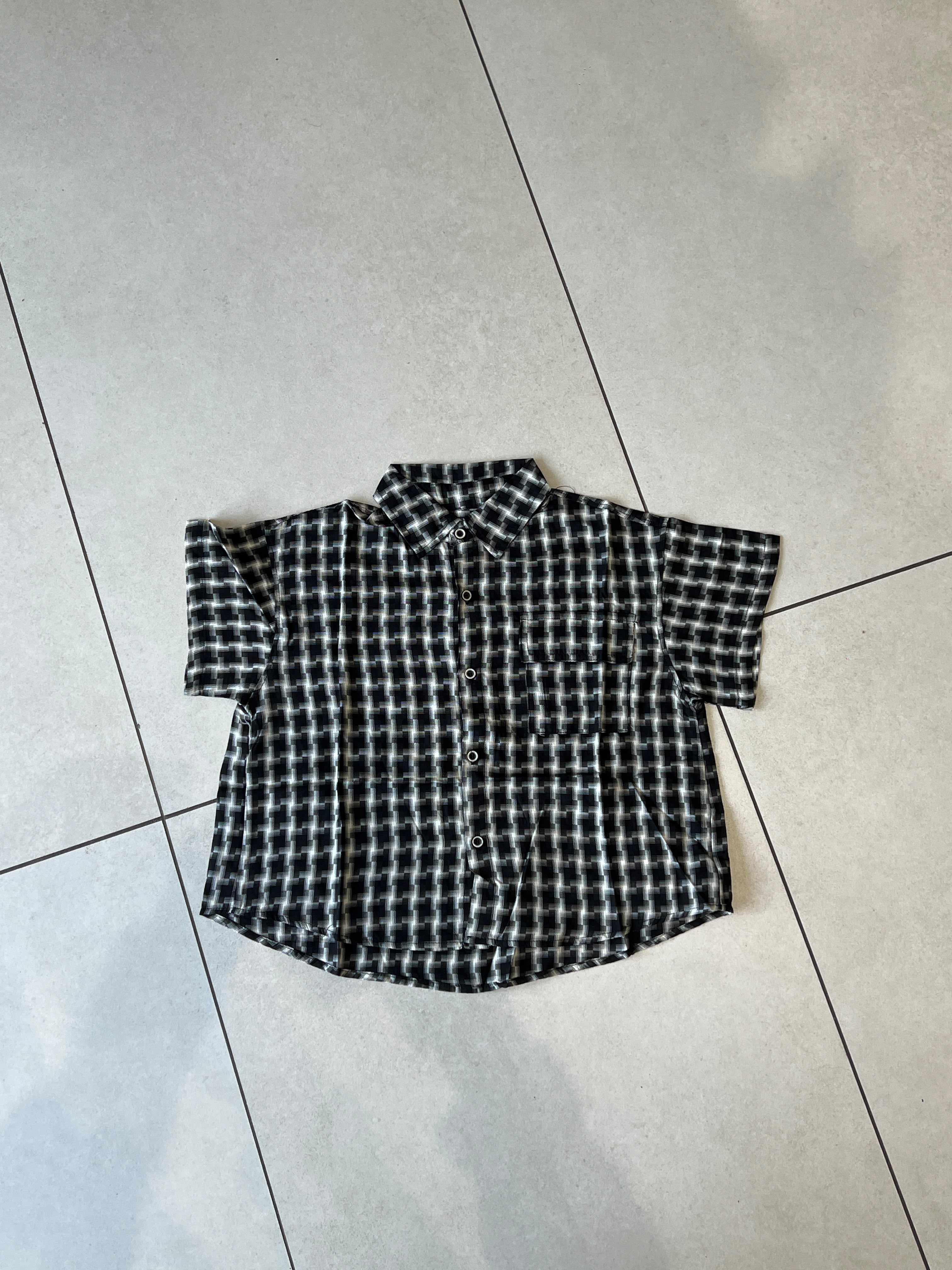 Monochrome Plaid Short-Sleeve Shirt for Boys | Classic Check | Ages 3-8