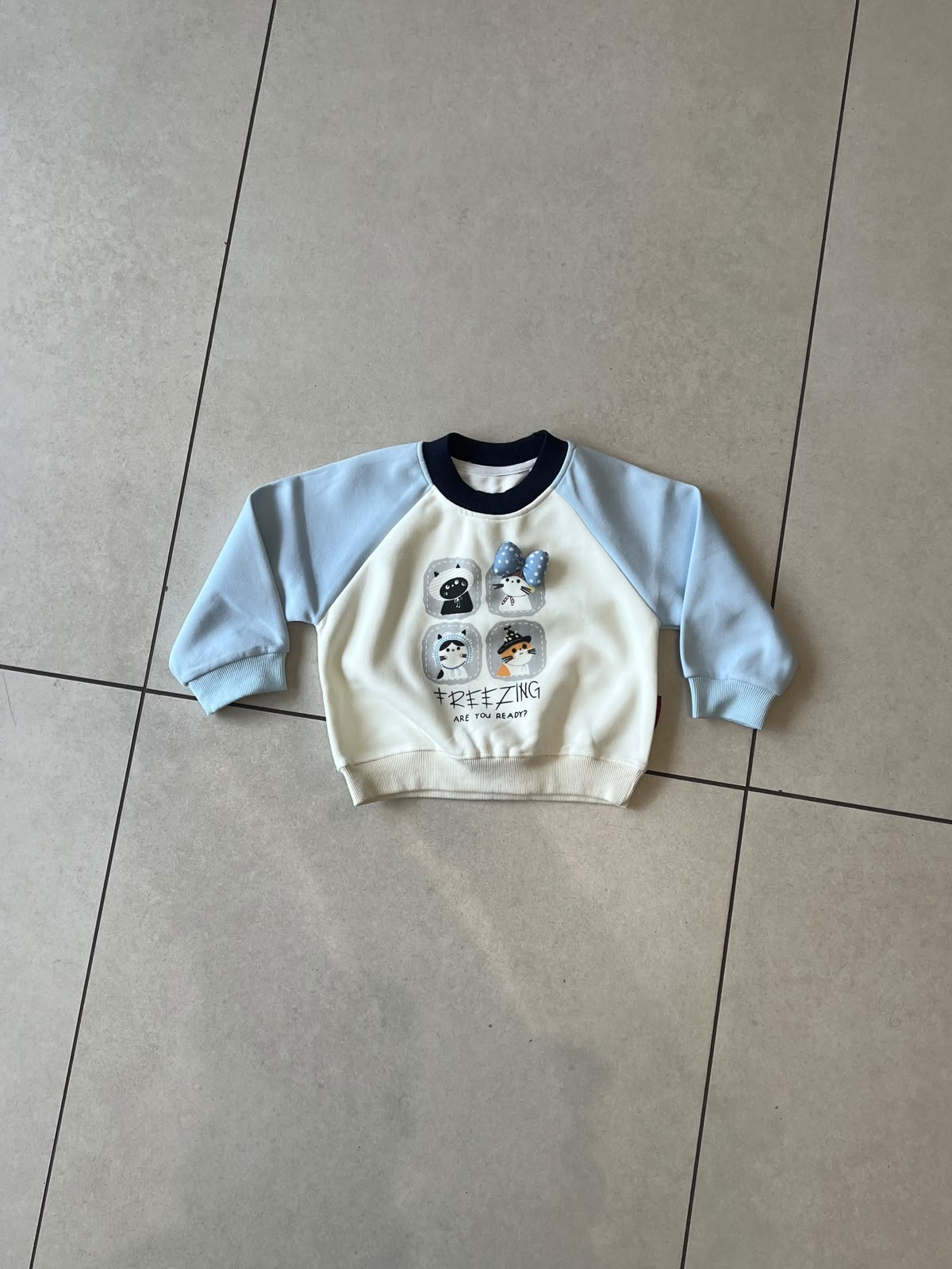 Kids Pastel Raglan Sweatshirt and Washed Denim Jeans Set | Ages 1–5, lifestyle view, aataa kidd