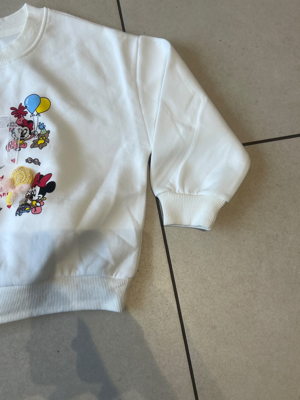 Girls Cute Cartoon Print Fleece Sweatshirt with Bow Detail | Ages 1–6, lifestyle view, aataa kidd
