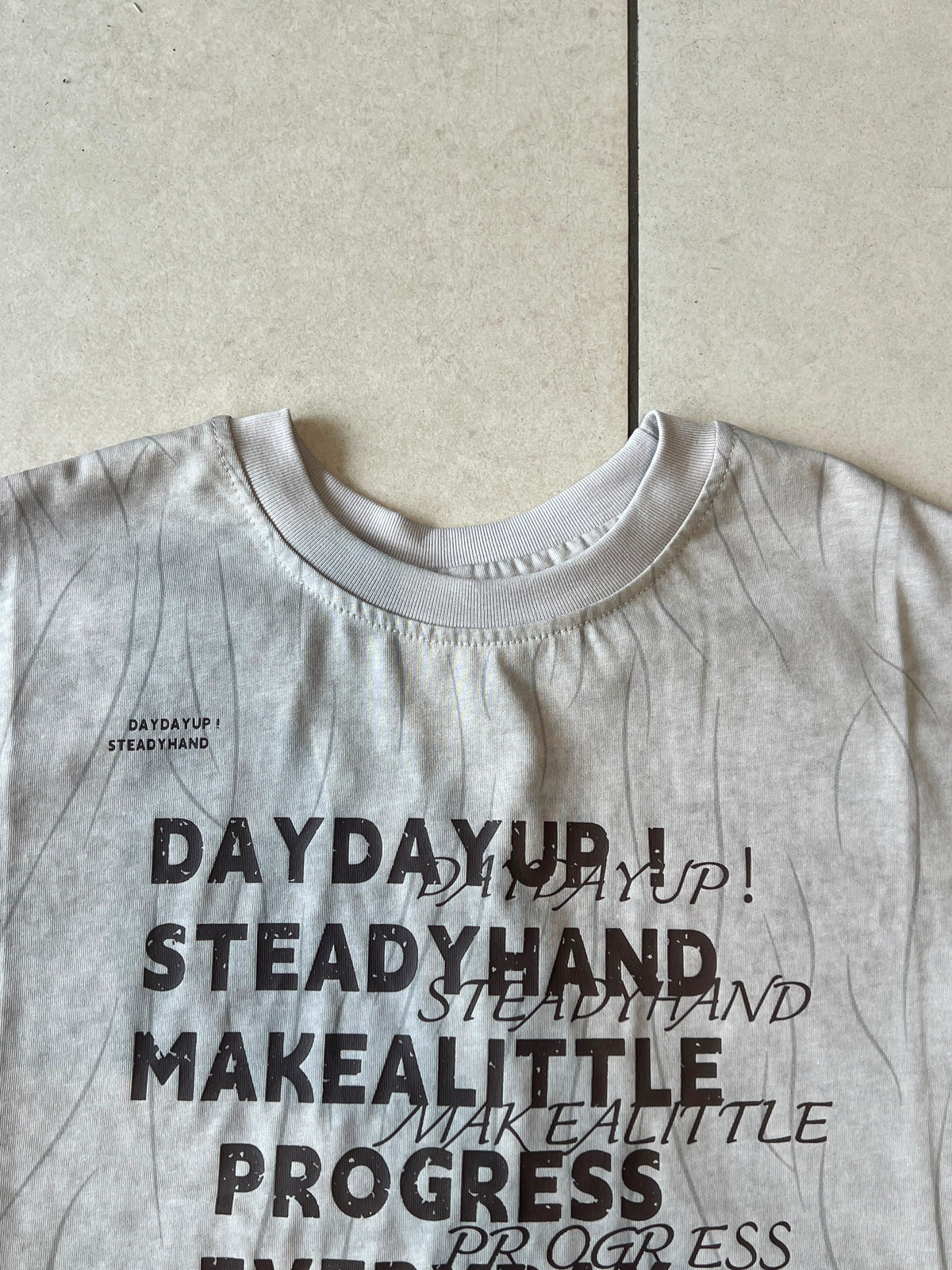 Everyday Crewneck Graphic Cotton T-Shirt for Kids | Ages 3–6, close-up texture, aataa kidd