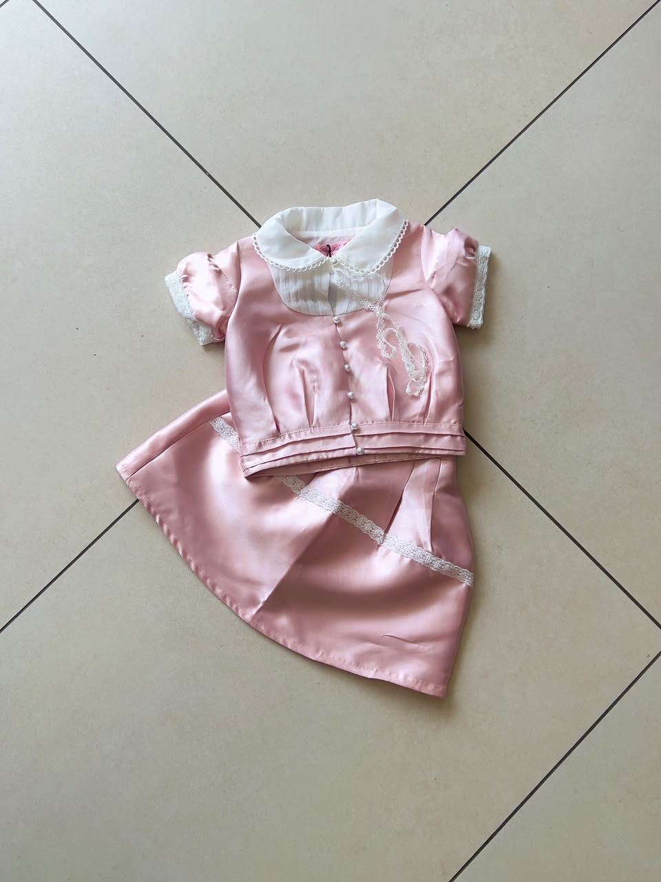 Coordinated Top and Bottom Casual Set for Girls | Ages 2–8, collar detail, aataa kidd