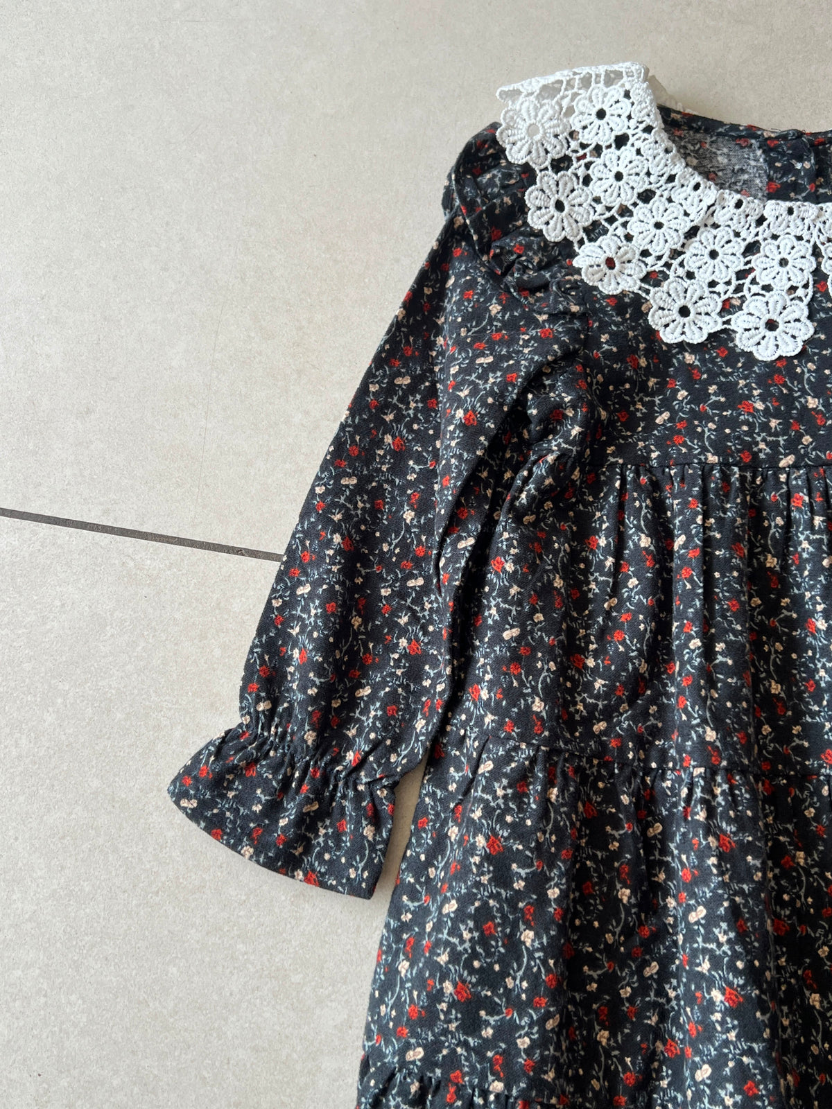 Casual Cotton Tiered Frock for Girls | Ages 3–7, cuff detail, aataa kidd
