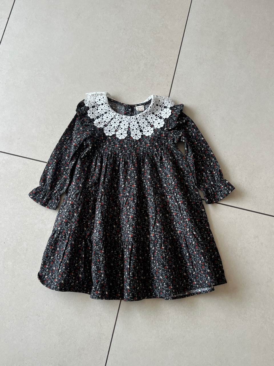Casual Cotton Tiered Frock for Girls | Ages 3–7, back view, aataa kidd