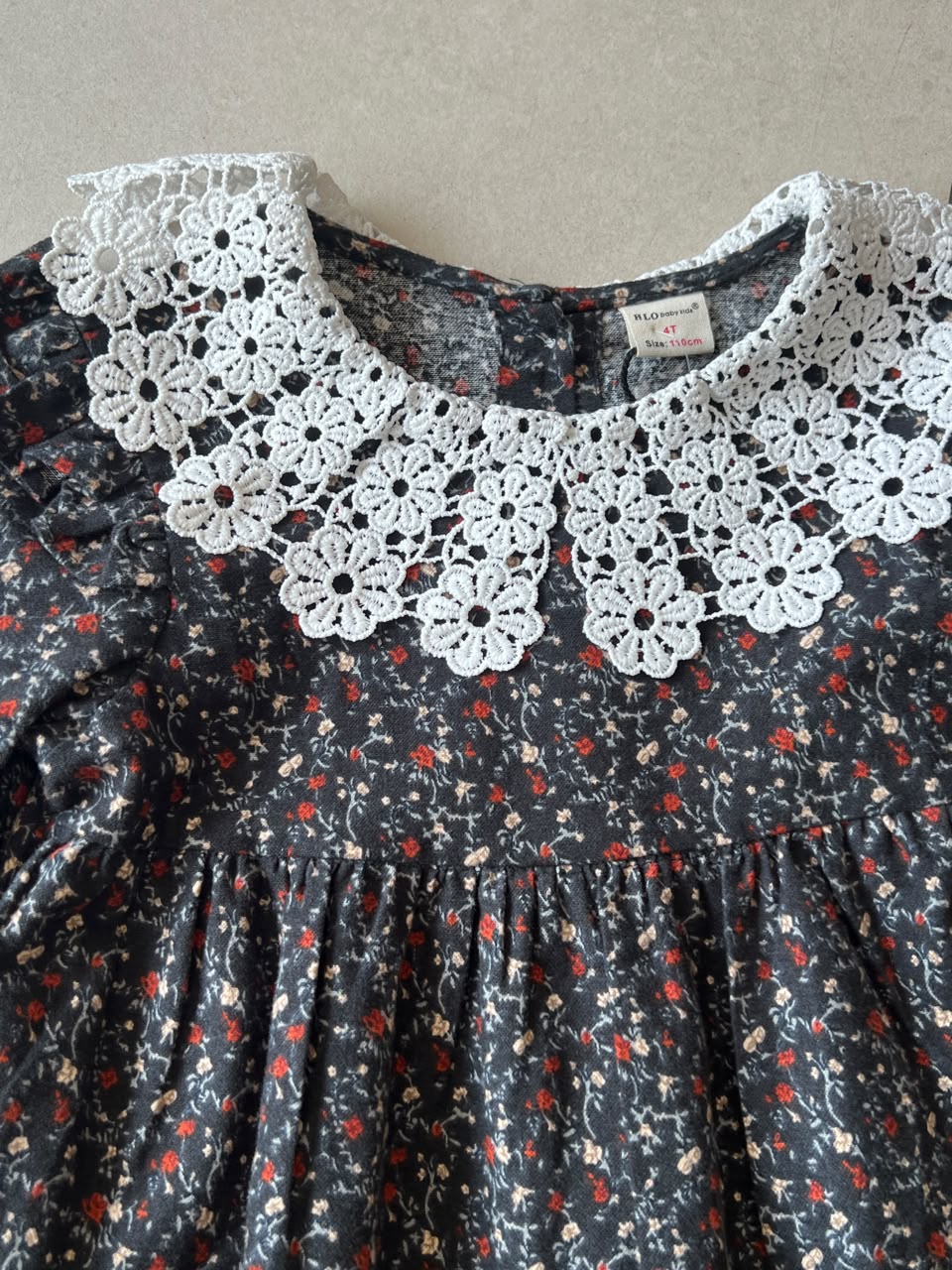 Casual Cotton Tiered Frock for Girls | Ages 3–7, detail view, aataa kidd