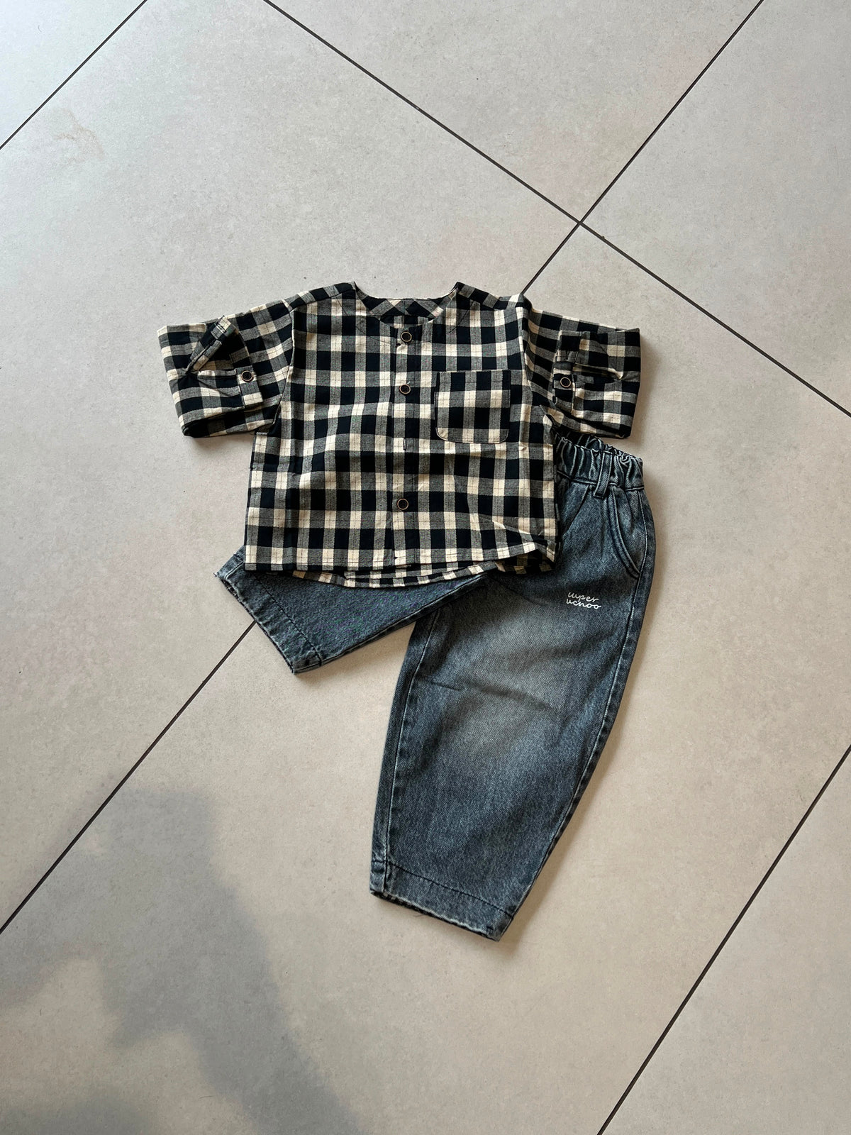 Classic Button-Down Casual Shirt for Boys | Ages 1–6, hem detail, aataa kidd