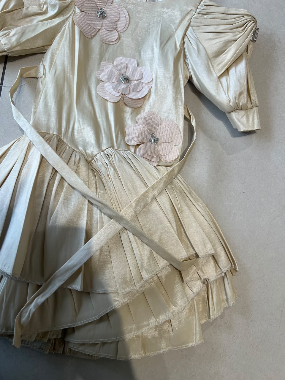 Floral Lace Party Dress for Girls | Ages 2–8, back view, aataa kidd