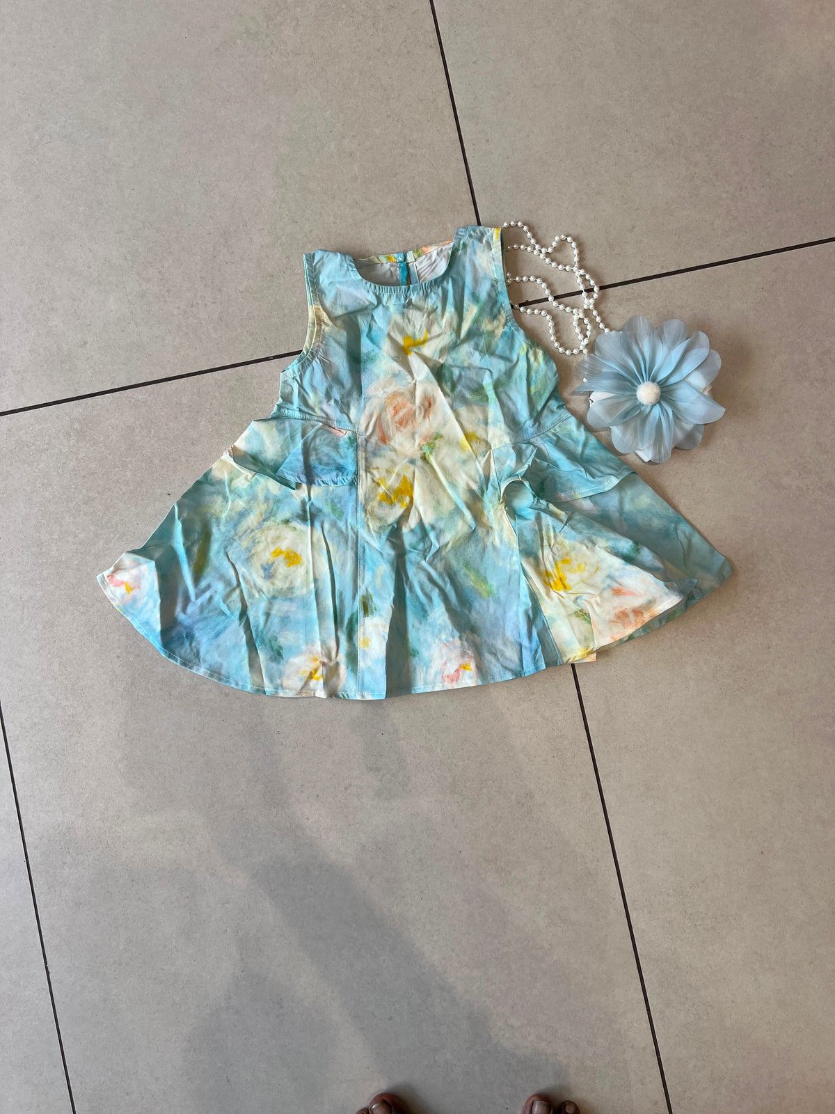 Casual Cotton Tiered Frock for Girls | Ages 1–6, collar detail, aataa kidd