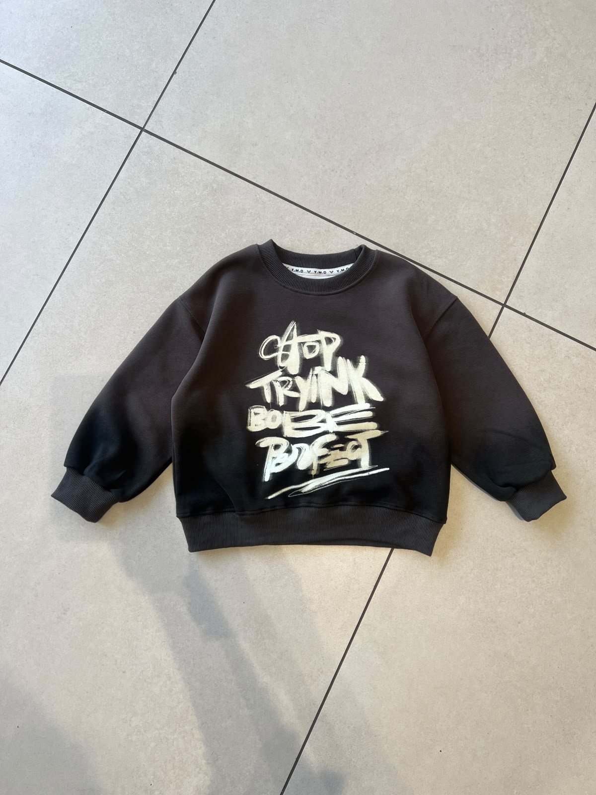 Everyday Crewneck Graphic Cotton T-Shirt for Kids | Ages 3–8, detail view, aataa kidd