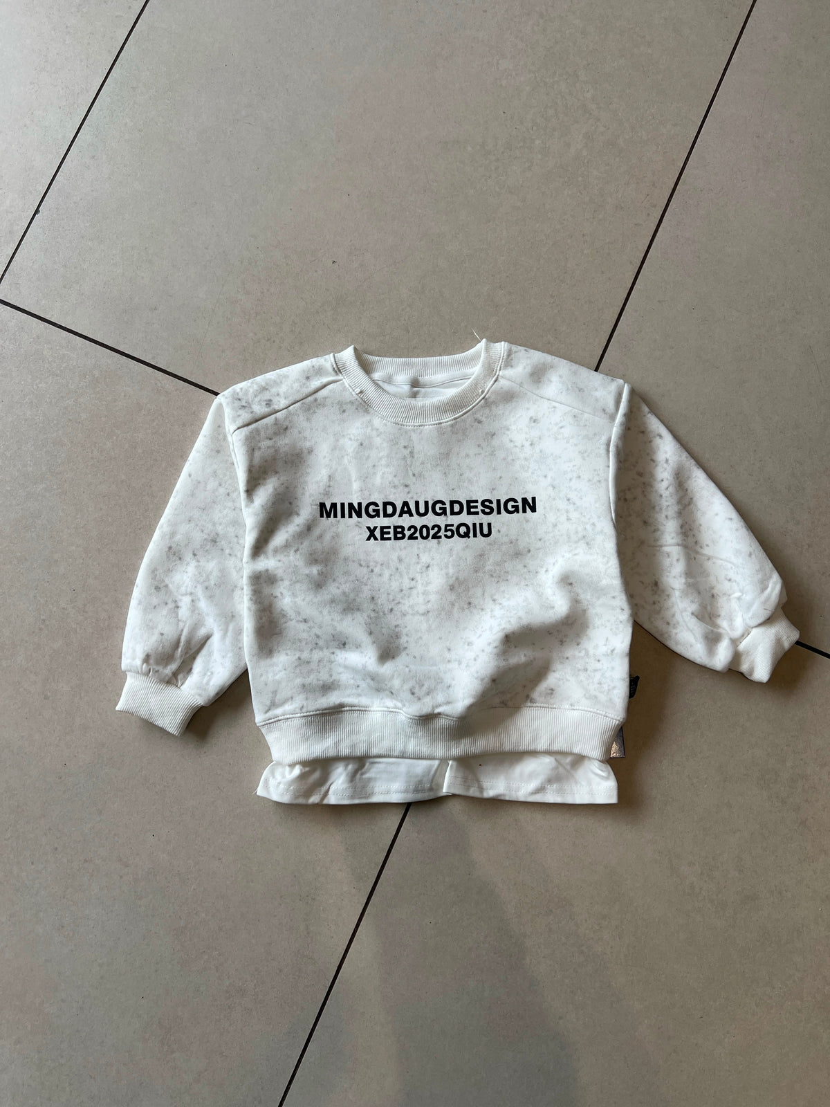 Everyday Crewneck Graphic Cotton T-Shirt for Kids | Ages 3–8, flat lay, aataa kidd