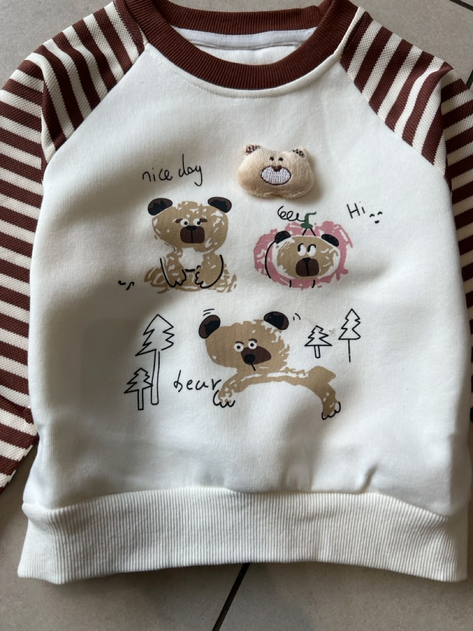 Everyday Crewneck Graphic Cotton T-Shirt for Kids | Ages 1–5, close-up texture, aataa kidd