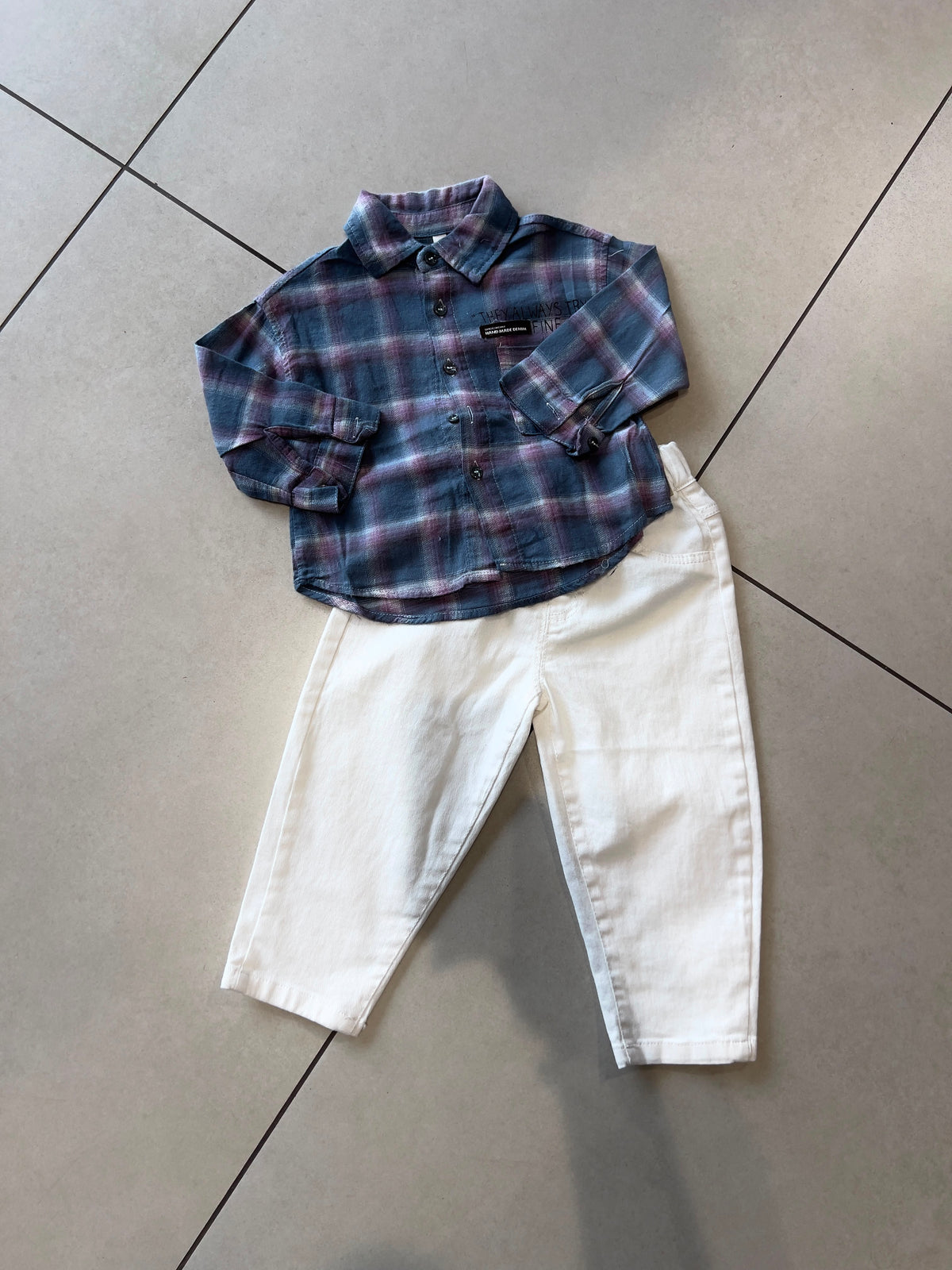 Classic Button-Down Casual Shirt for Boys | Ages 1–6, hem detail, aataa kidd