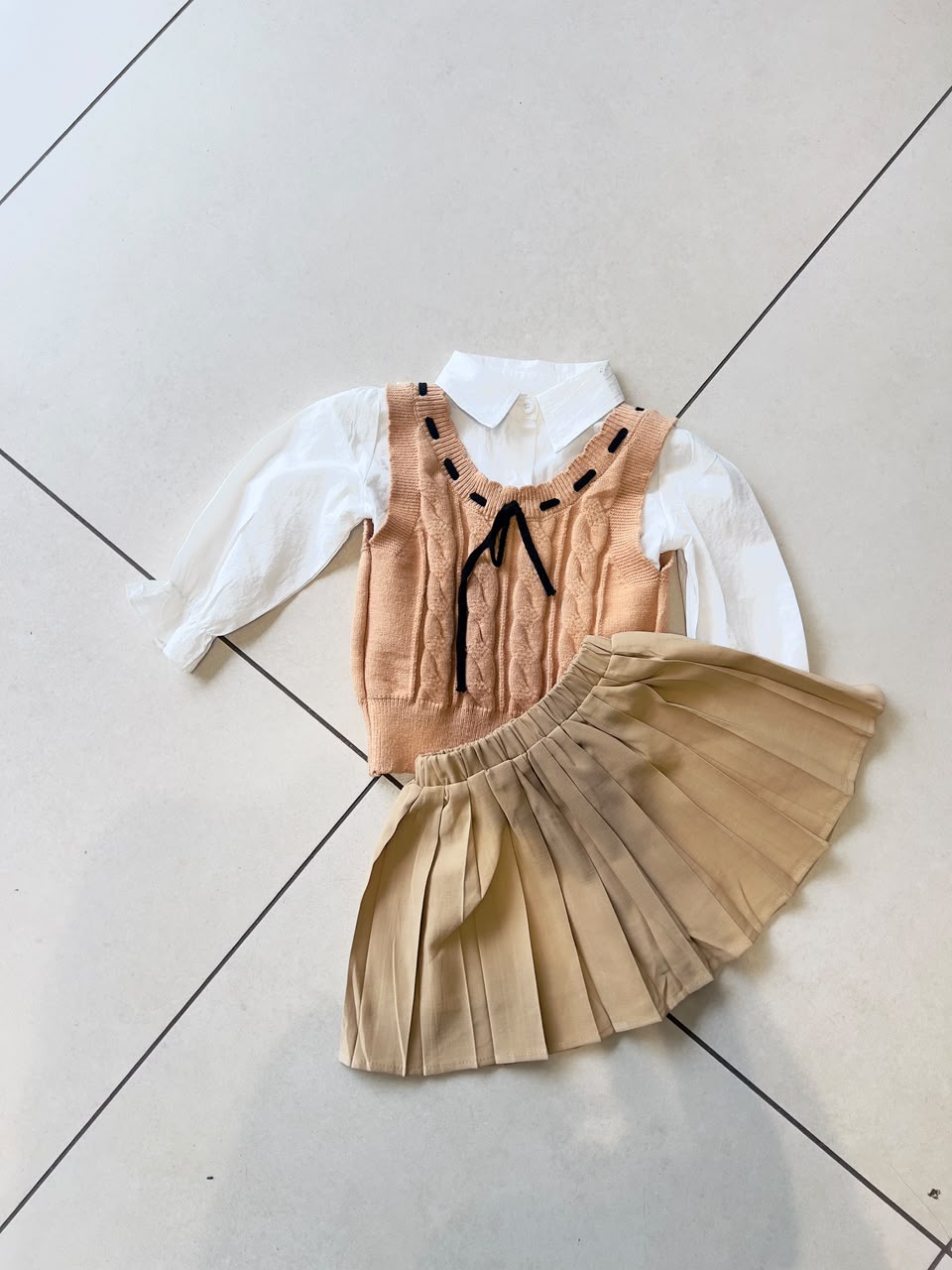 Coordinated Top and Bottom Casual Set for Girls | Ages 1–6, cuff detail, aataa kidd