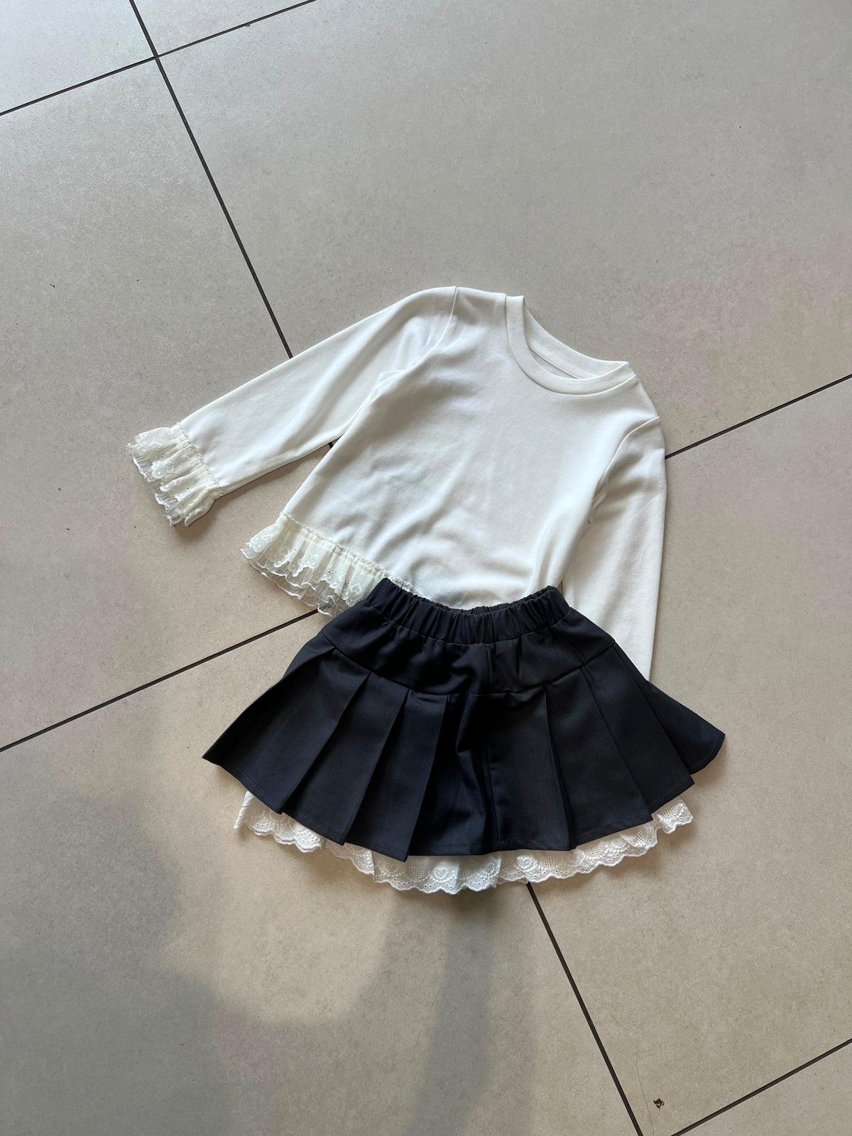 Coordinated Top and Bottom Casual Set for Girls | Ages 1–6, flat lay, aataa kidd