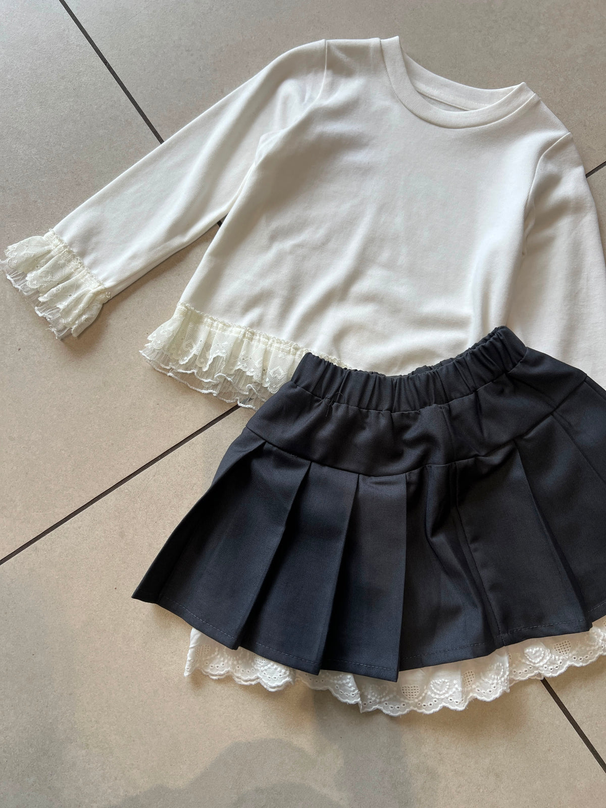 Coordinated Top and Bottom Casual Set for Girls | Ages 1–6, cuff detail, aataa kidd