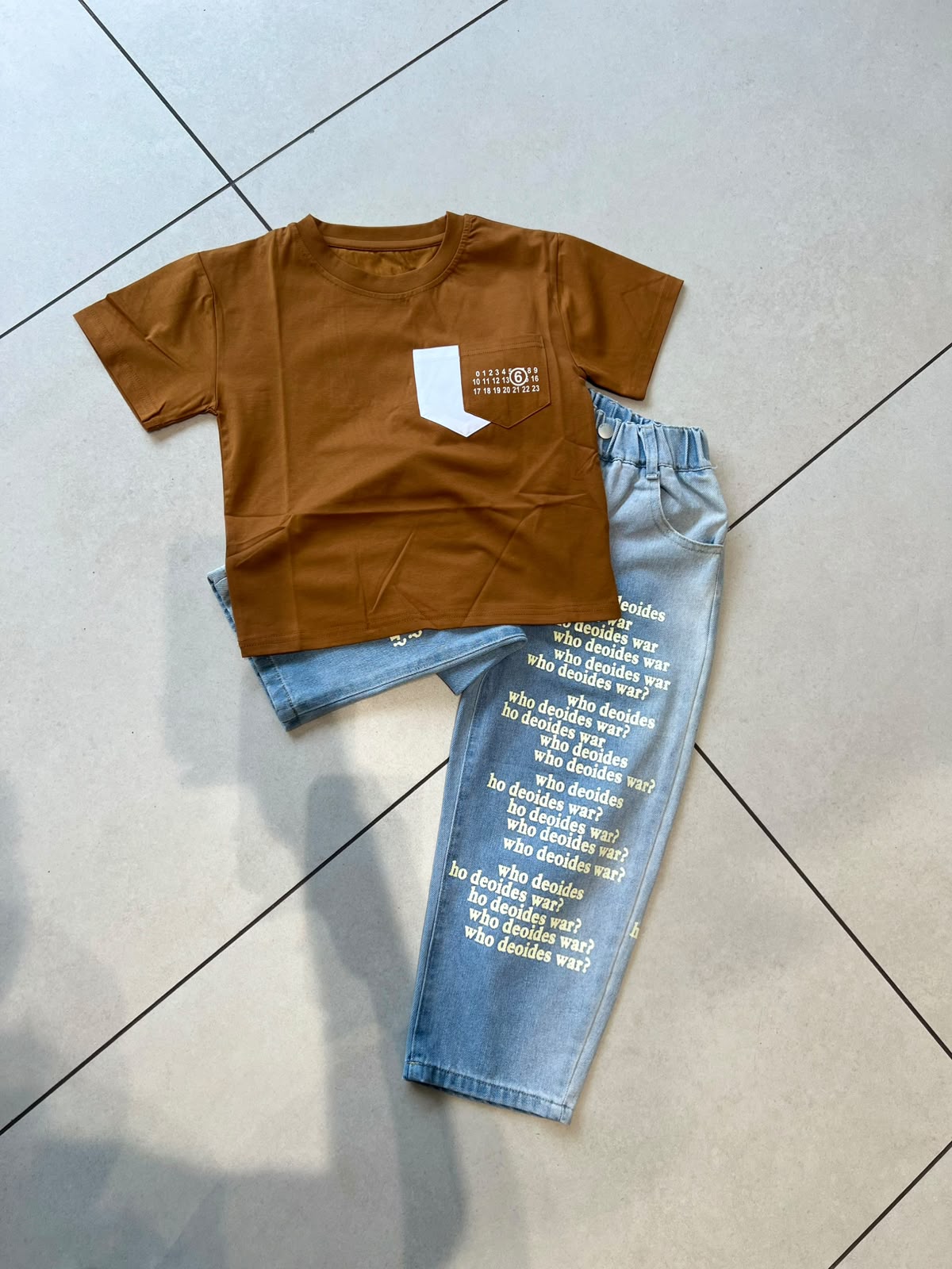 Everyday Crewneck Graphic Cotton T-Shirt for Kids | Ages 3–9, lifestyle view, aataa kidd