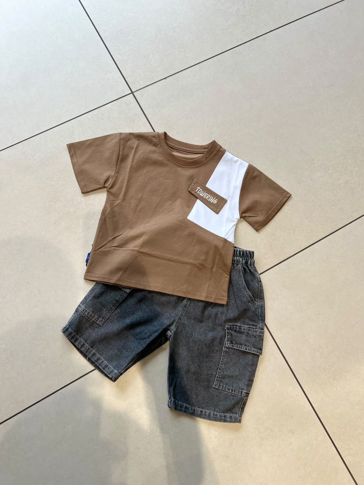 Everyday Crewneck Graphic Cotton T-Shirt for Kids | Ages 3–9, lifestyle view, aataa kidd
