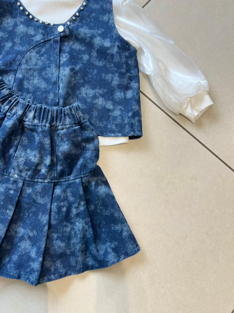 Coordinated Top and Bottom Casual Set for Girls | Ages 5–6, cuff detail, aataa kidd