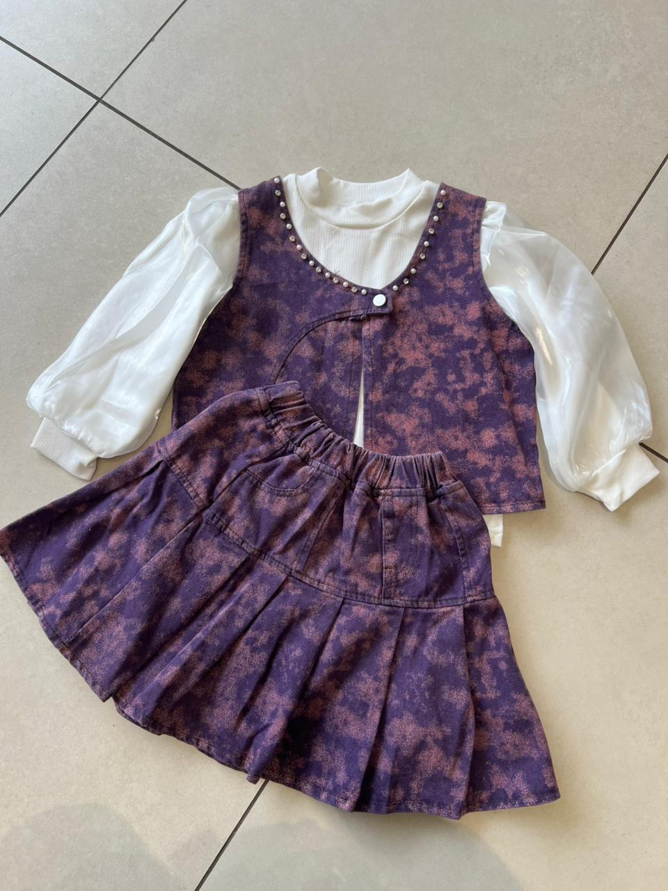 Coordinated Top and Bottom Casual Set for Girls | Ages 4–7, close-up texture, aataa kidd