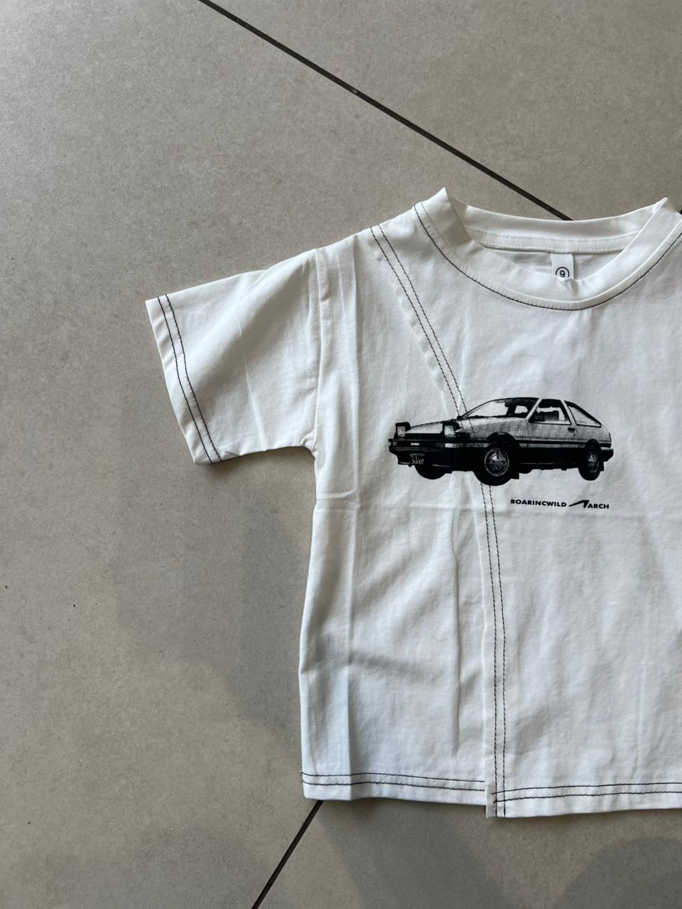 Everyday Crewneck Graphic Cotton T-Shirt for Kids | Ages 1–6, close-up texture, aataa kidd