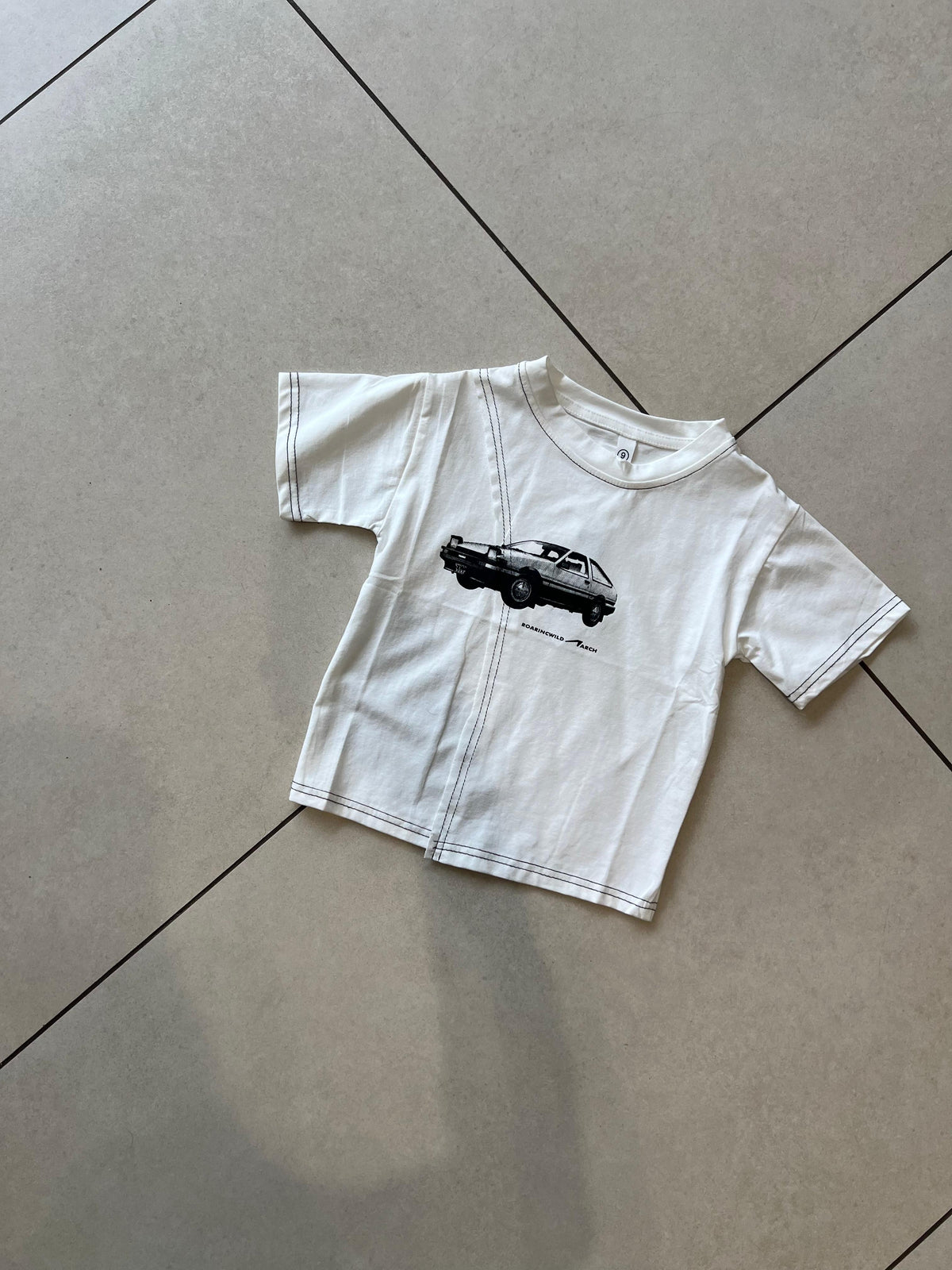 Everyday Crewneck Graphic Cotton T-Shirt for Kids | Ages 1–6, hem detail, aataa kidd