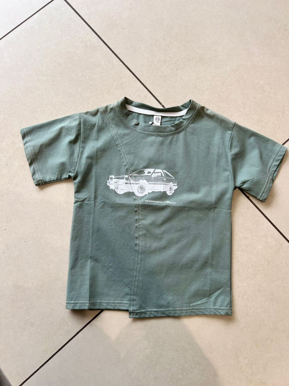 Everyday Crewneck Graphic Cotton T-Shirt for Kids | Ages 1–6, close-up texture, aataa kidd