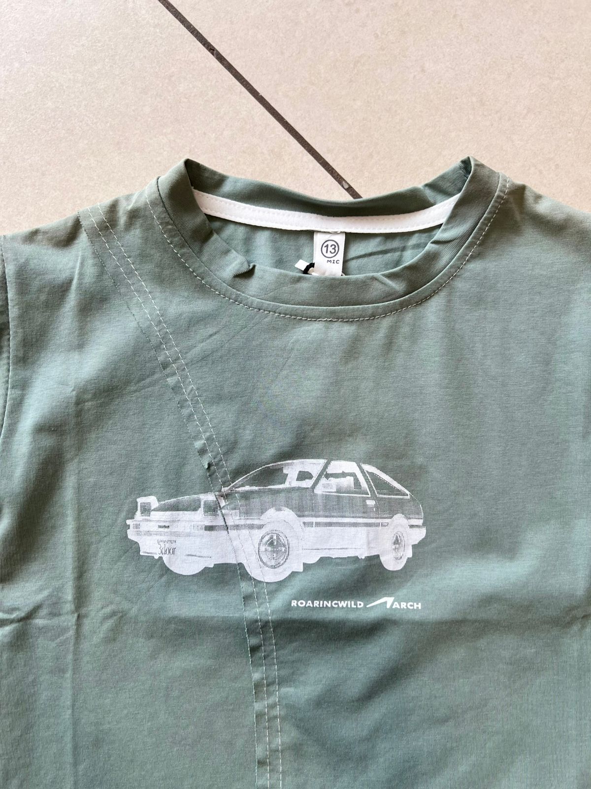 Everyday Crewneck Graphic Cotton T-Shirt for Kids | Ages 1–6, detail view, aataa kidd