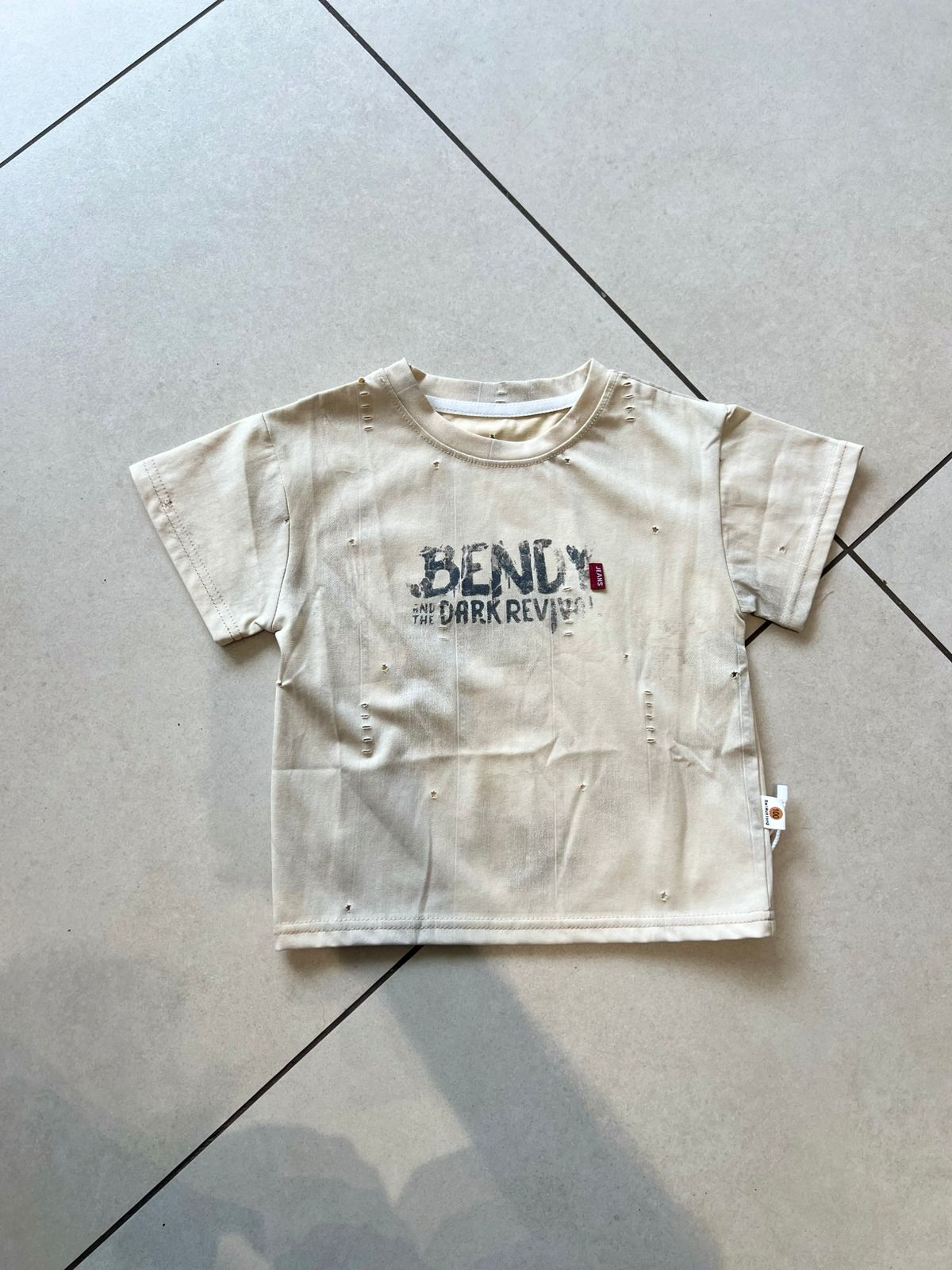 Everyday Crewneck Graphic Cotton T-Shirt for Kids | Ages 1–6, close-up texture, aataa kidd