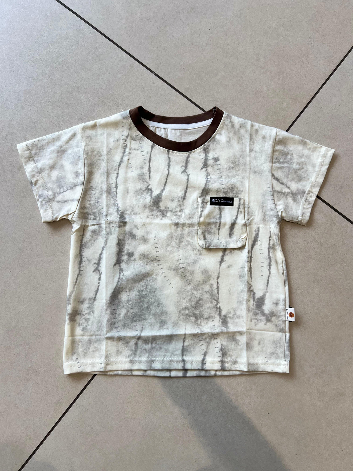 Everyday Crewneck Graphic Cotton T-Shirt for Kids | Ages 1–6, pocket detail, aataa kidd