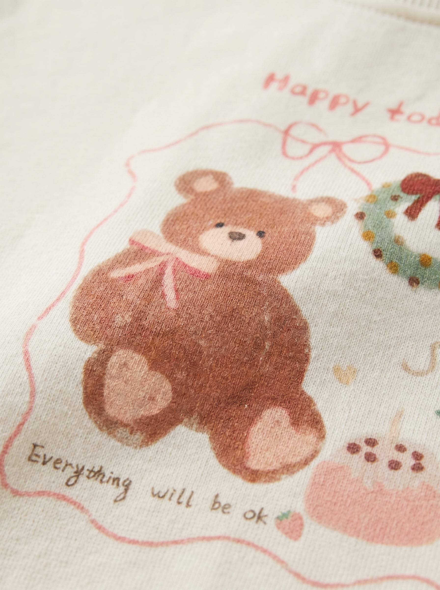 Cream Bear Graphic Sweatshirt with Tulle Ruffle Hem for Girls | Ages 2-6