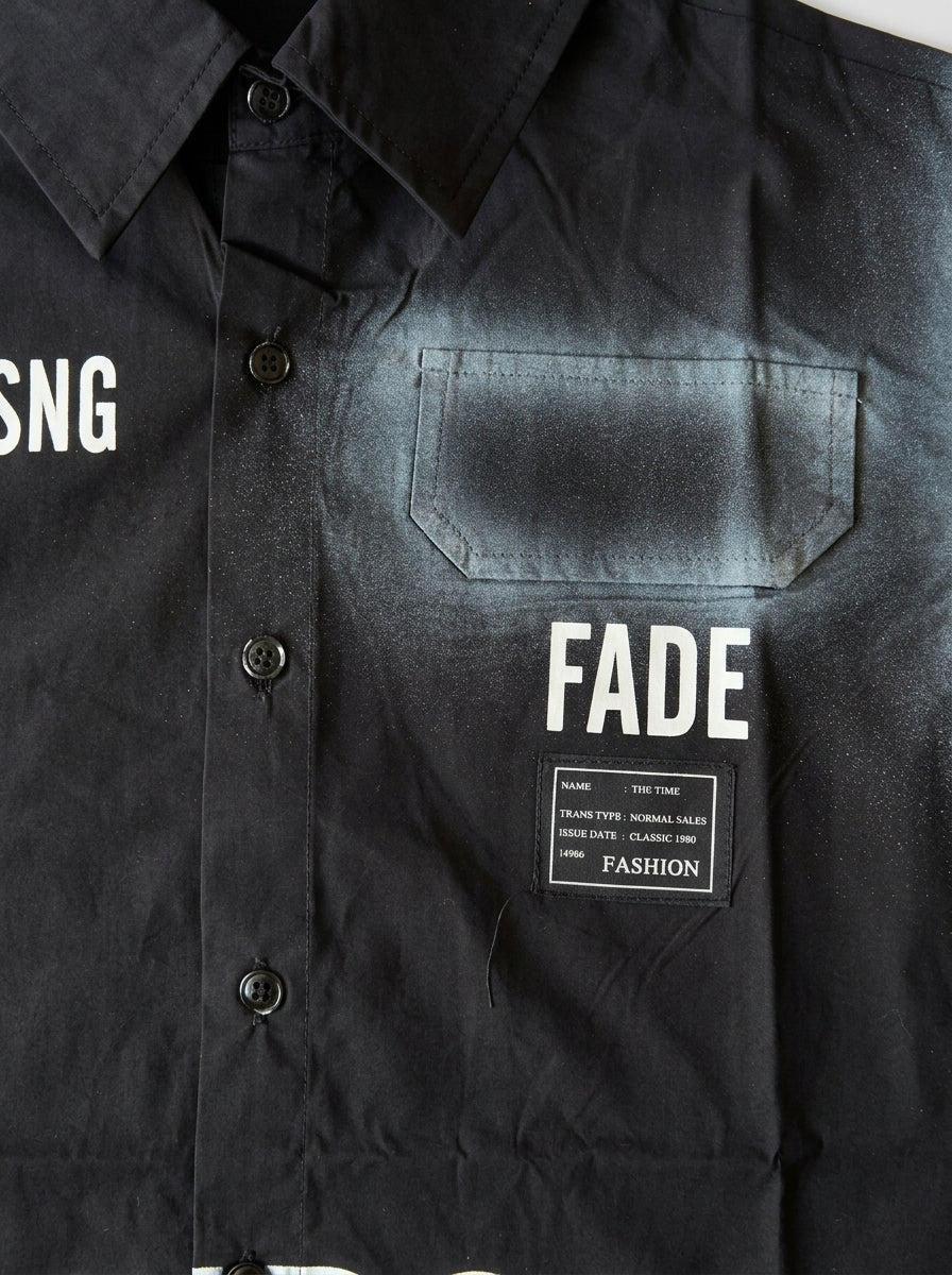 FADE TEPSNG Graphic Shirt for Boys | Black Button-Down | Ages 3-8