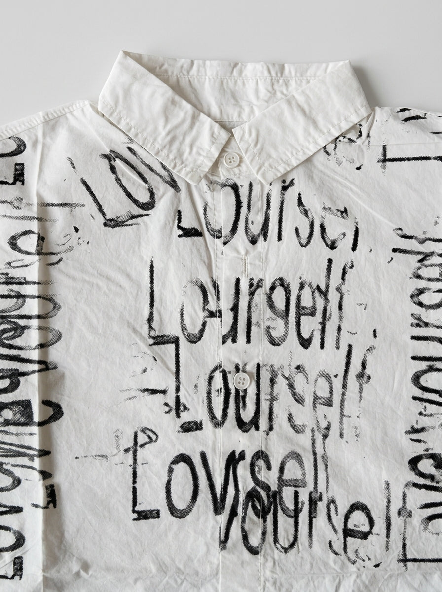 Love Yourself Printed Shirt for Boys | All-Over Script | Ages 3-8