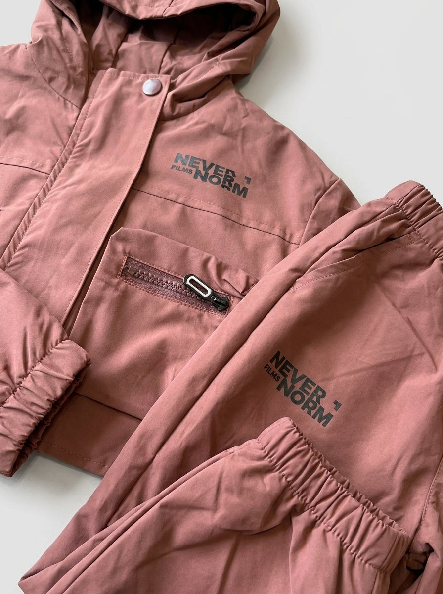 Dusty Rose Hooded Windbreaker and Pants Set  | Ages 2-6