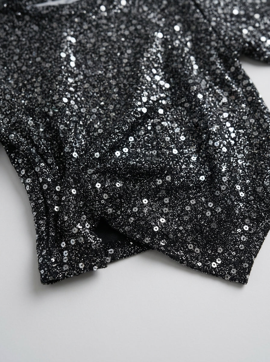 Black Galaxy Sequin Long Sleeve Top for Girls | Party Top | Ages 1-5