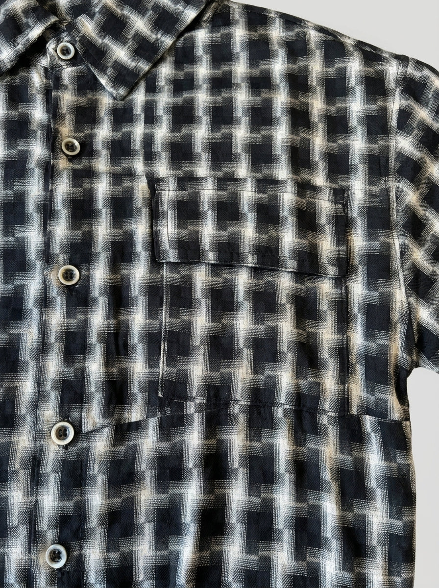 Monochrome Plaid Short-Sleeve Shirt for Boys | Classic Check | Ages 3-8