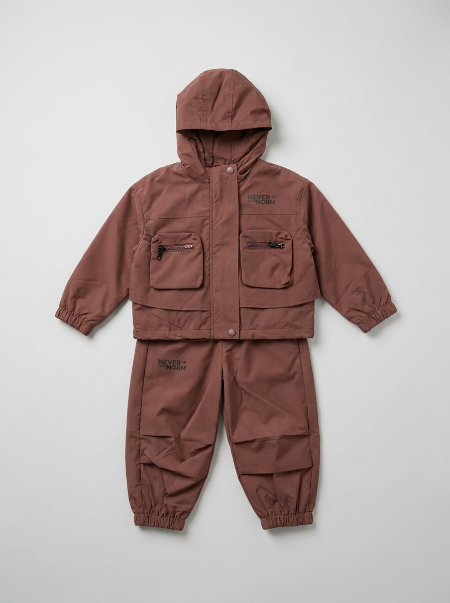 Dusty Rose Hooded Windbreaker and Pants Set  | Ages 2-6