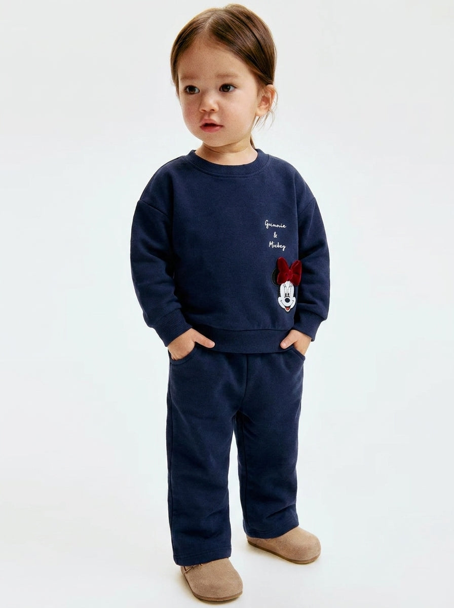 Navy Minnie Mouse Graphic Sweatshirt with 3D Bow
